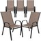 Emma and Oliver 5 Pack. Outdoor Stack Chair with Flex Comfort Material and Metal Frame